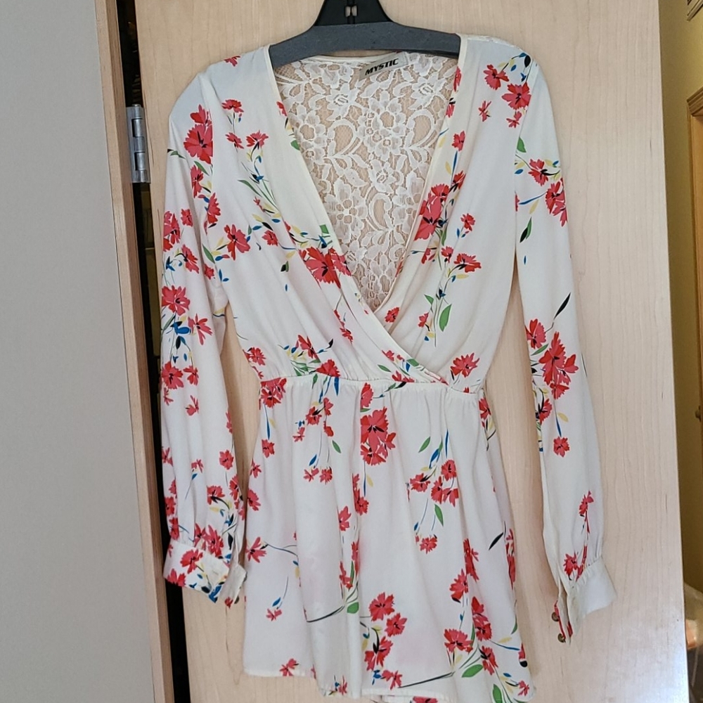 Floral lace romper